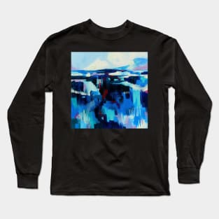 Study in Blue Abstract Landscape Painting Long Sleeve T-Shirt